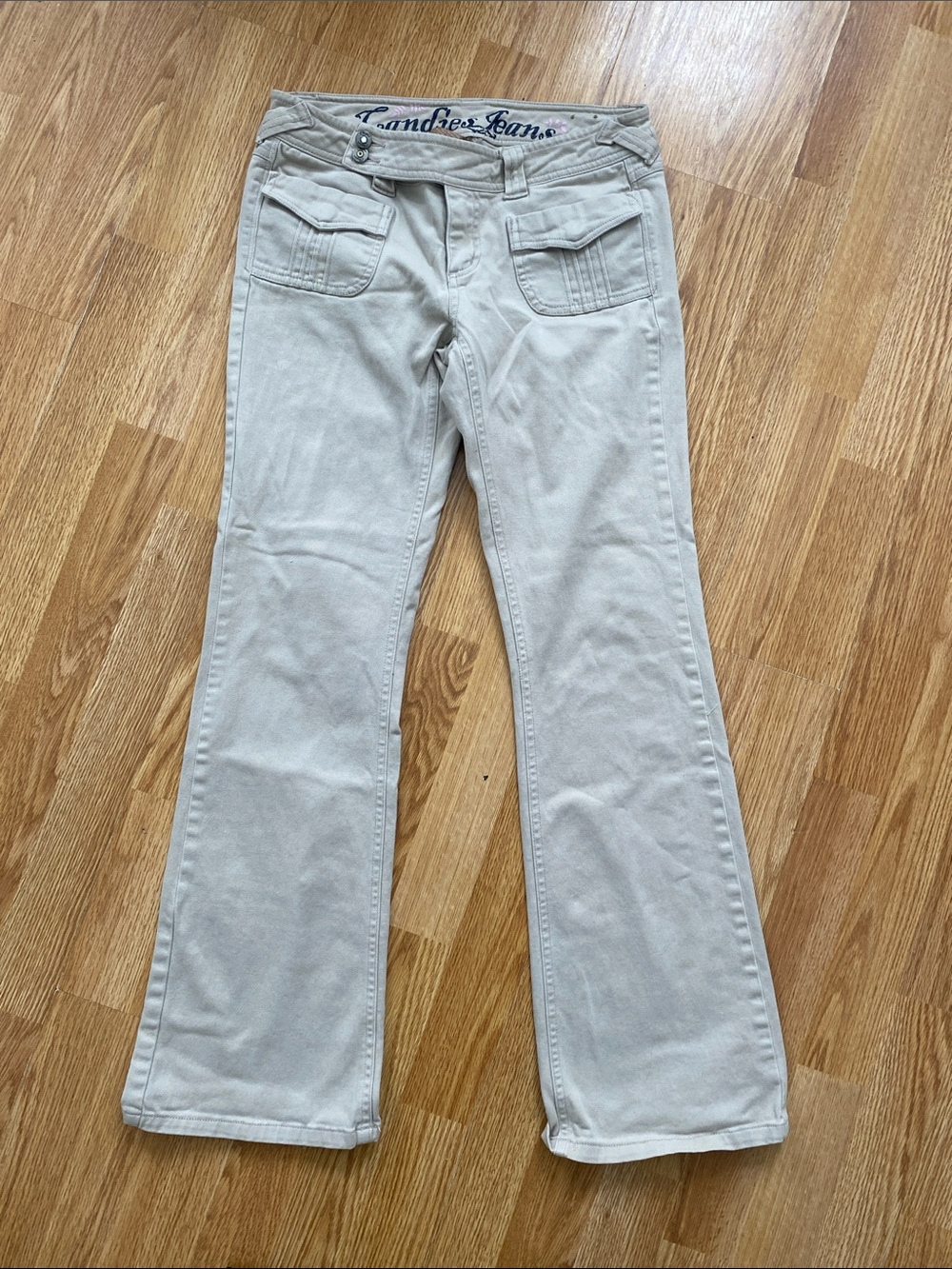 Candies Light Beige Casual Flare Pants